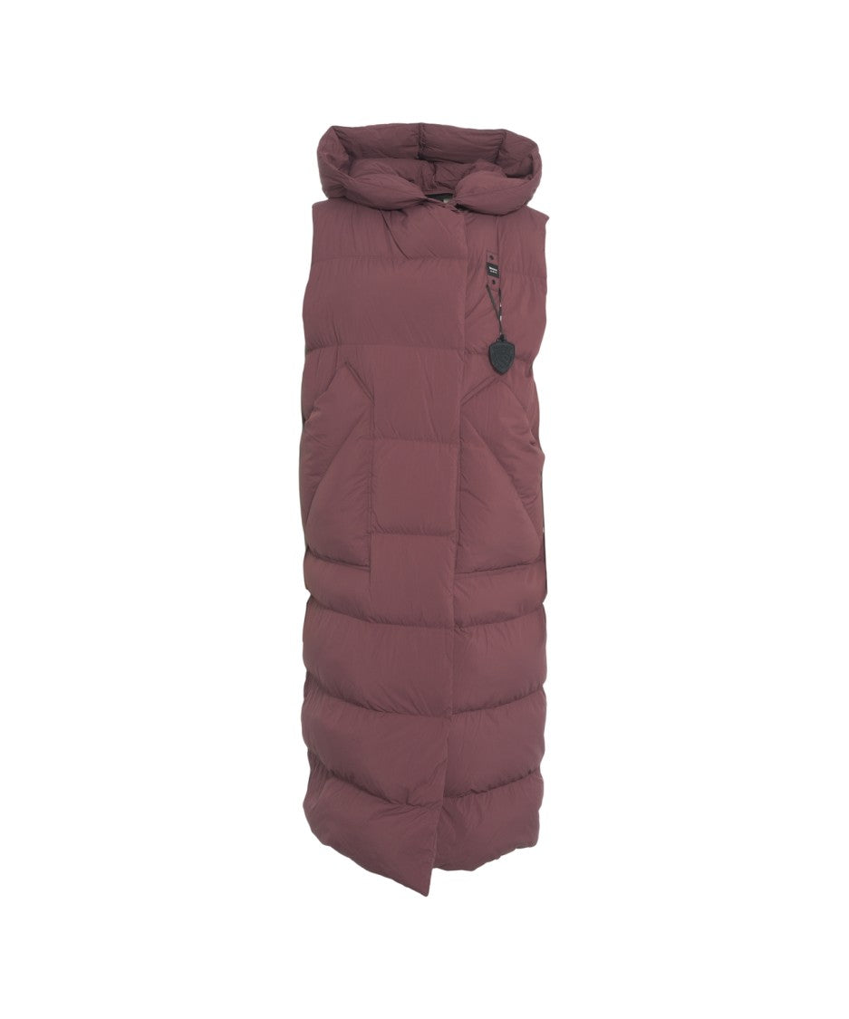 Blauer Quilted Gilet With Padded Hood And Full-Length Zip