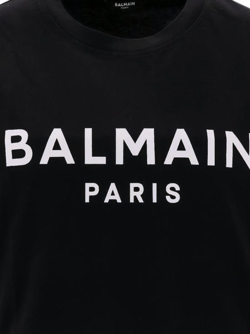 Balmain Cropped T-Shirt With Bold Logo