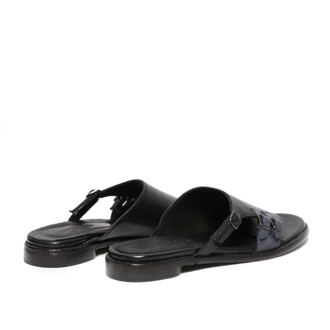 Hundred 100 Black Leather Slide Sandals