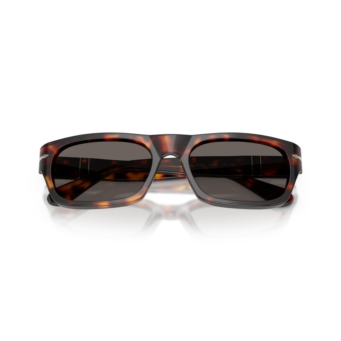 Persol Rectangular Tortoiseshell Acetate Sunglasses With Silver Arrow Detail