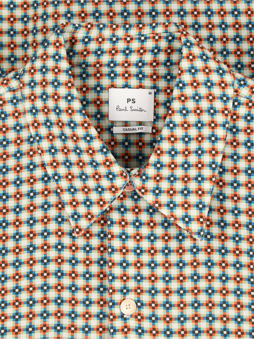 Paul Smith Multicolor Geometric Print Lyocell Shirt