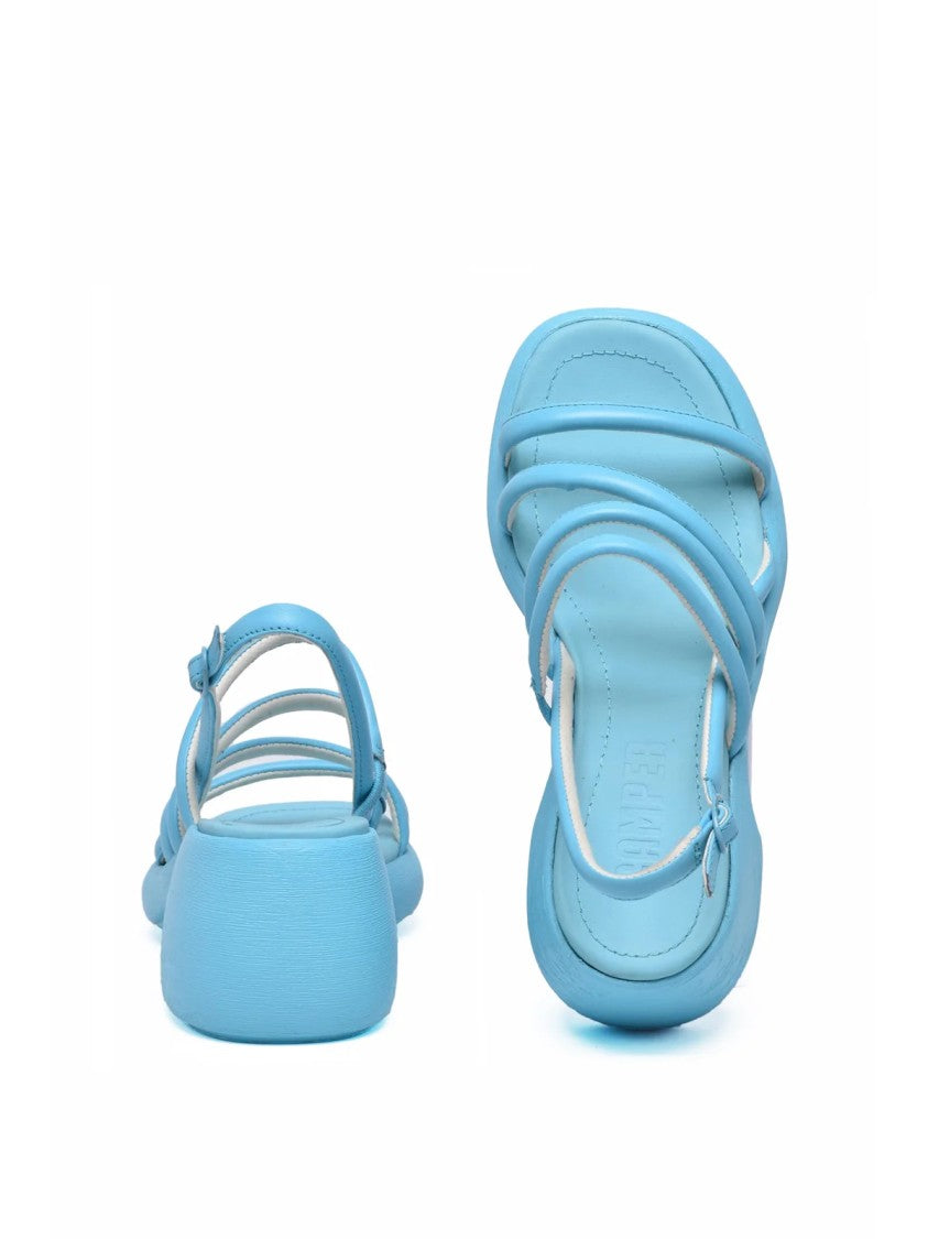 Camper Thelma Light Blue Chunky Heel Ankle Strap Sandals