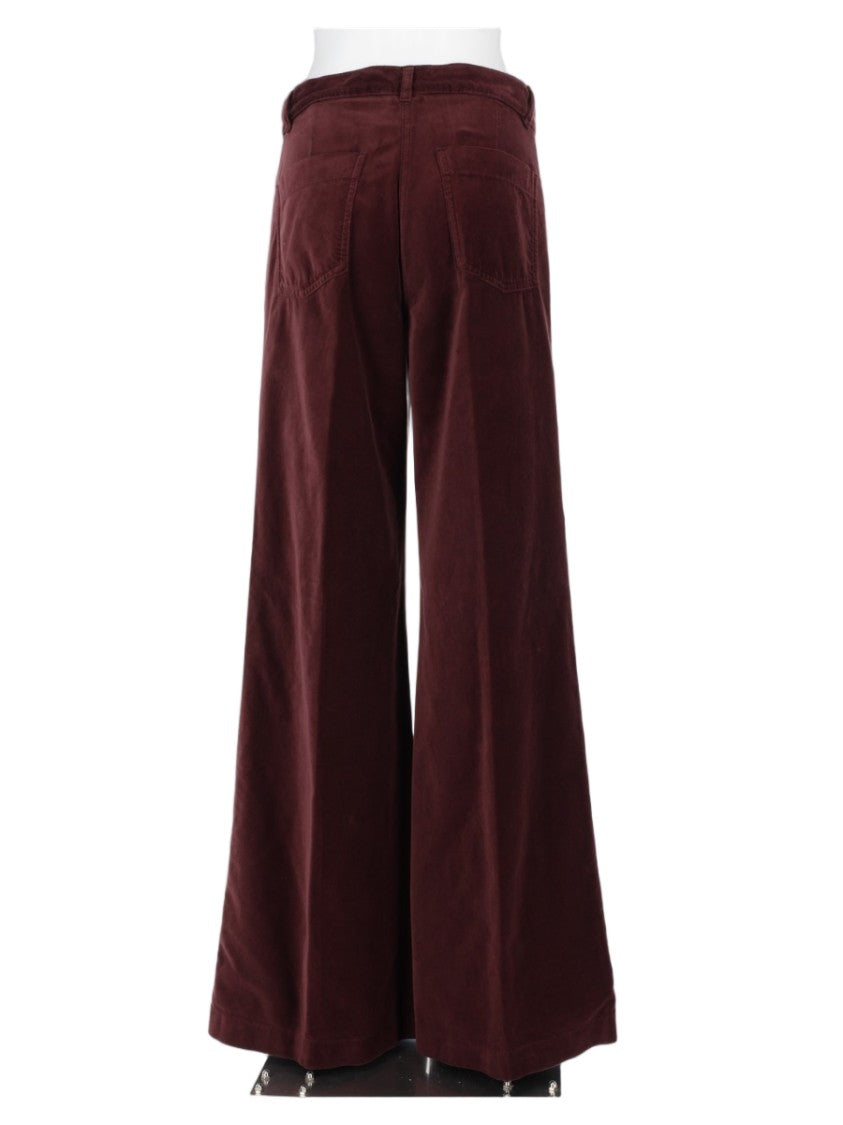 Aspesi Wide-Leg Cotton Velvet Trousers With High Waist And Relaxed Fit