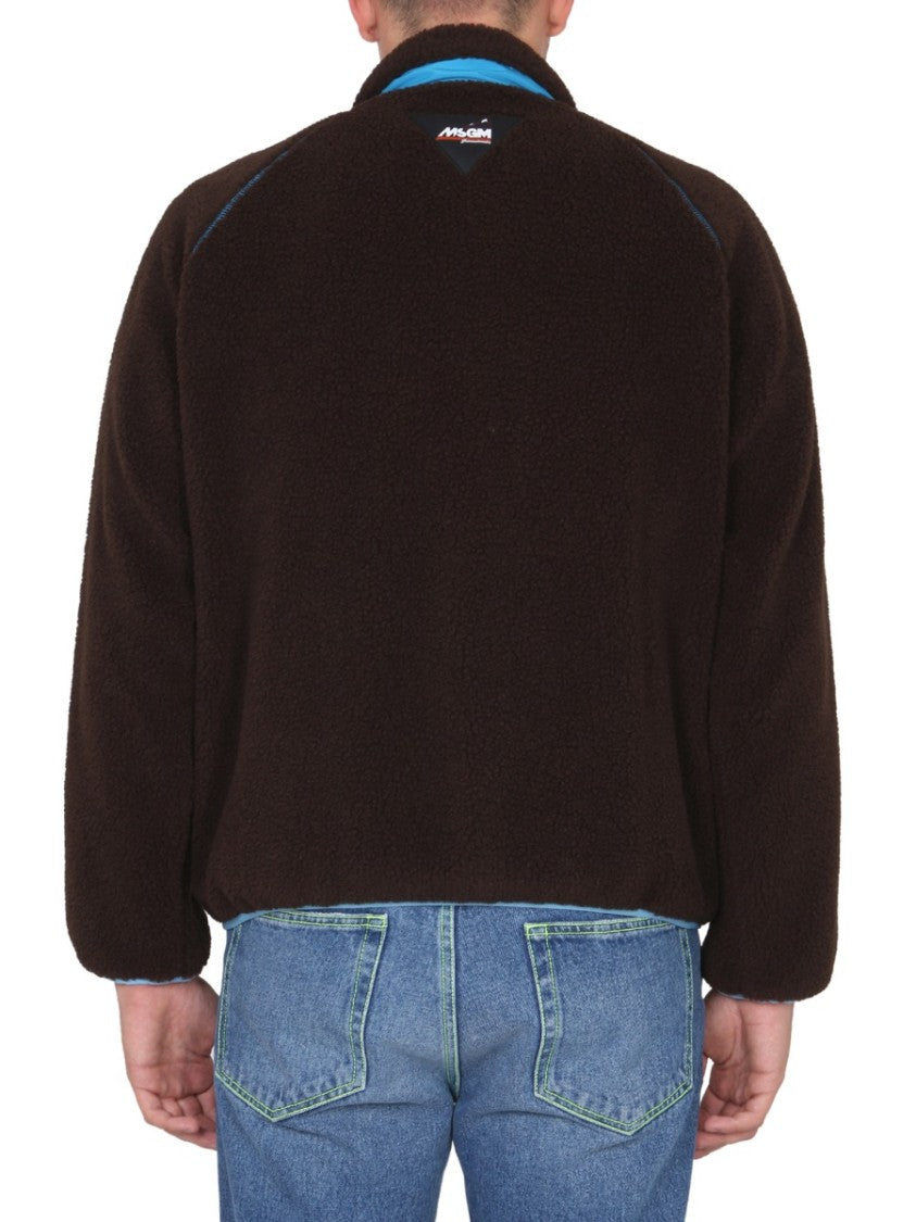 Msgm Textured High Neck Jacket