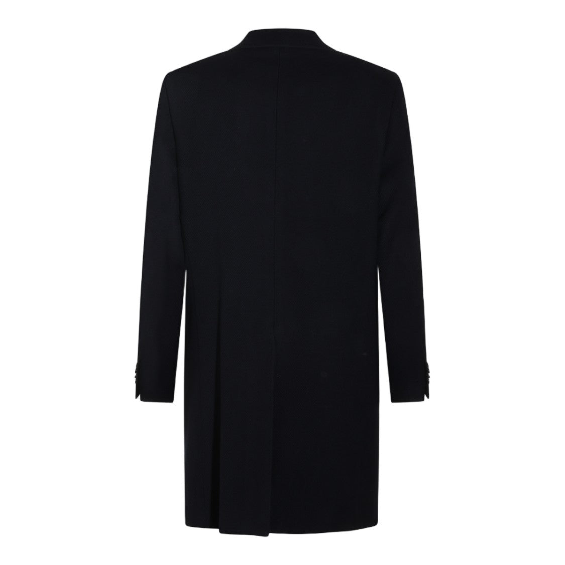 Canali Black Double-Breasted Wide-Lapel Coat