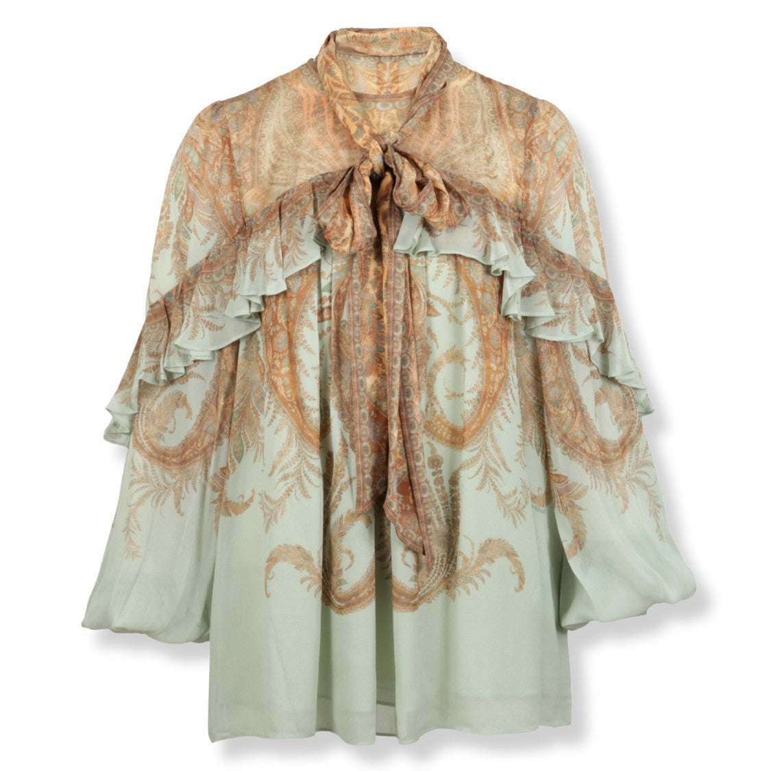 Zimmermann Silk Flutter Blouse With Ruffled Trim