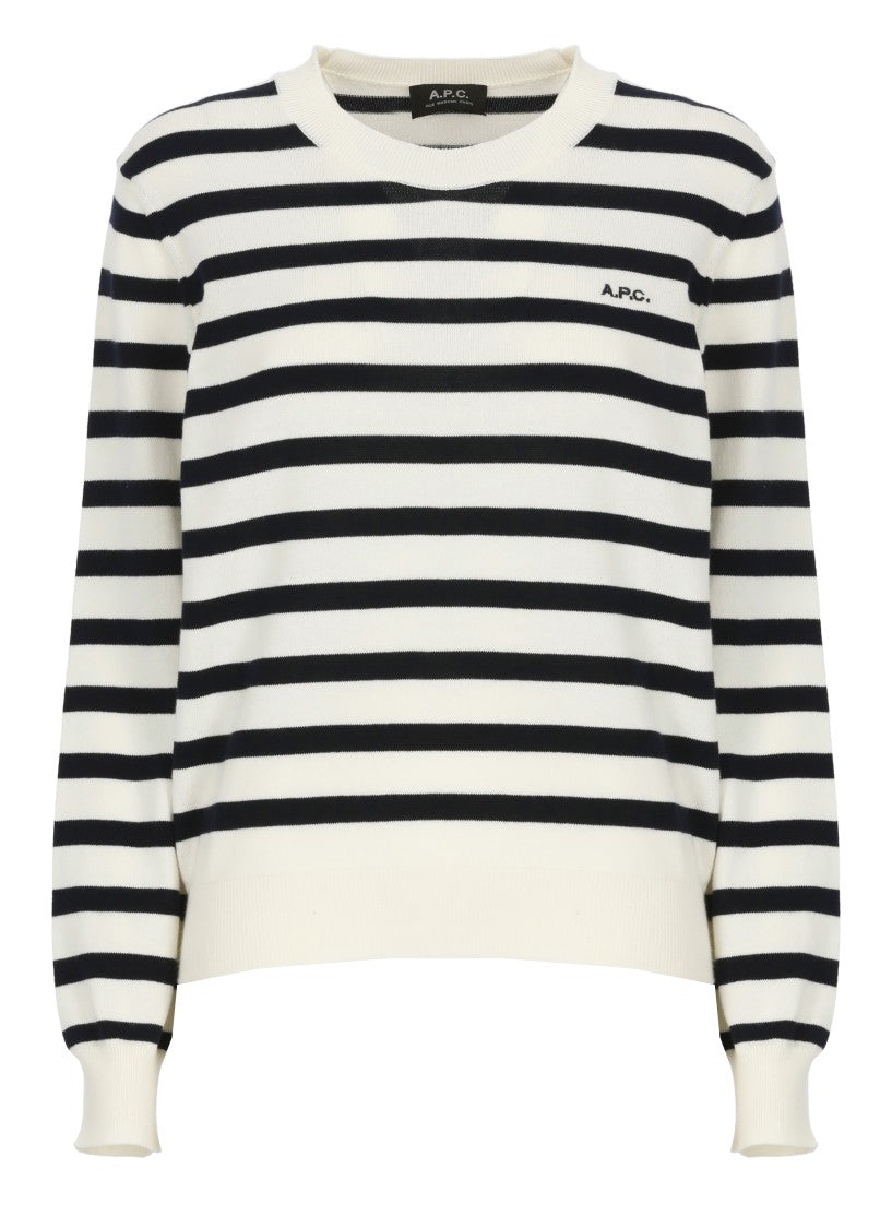 A.P.C. Striped Sweater With Logo