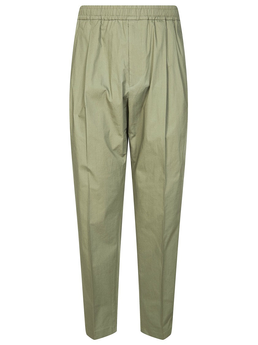 Be Able Elegant Green Poplin Elastic Pants