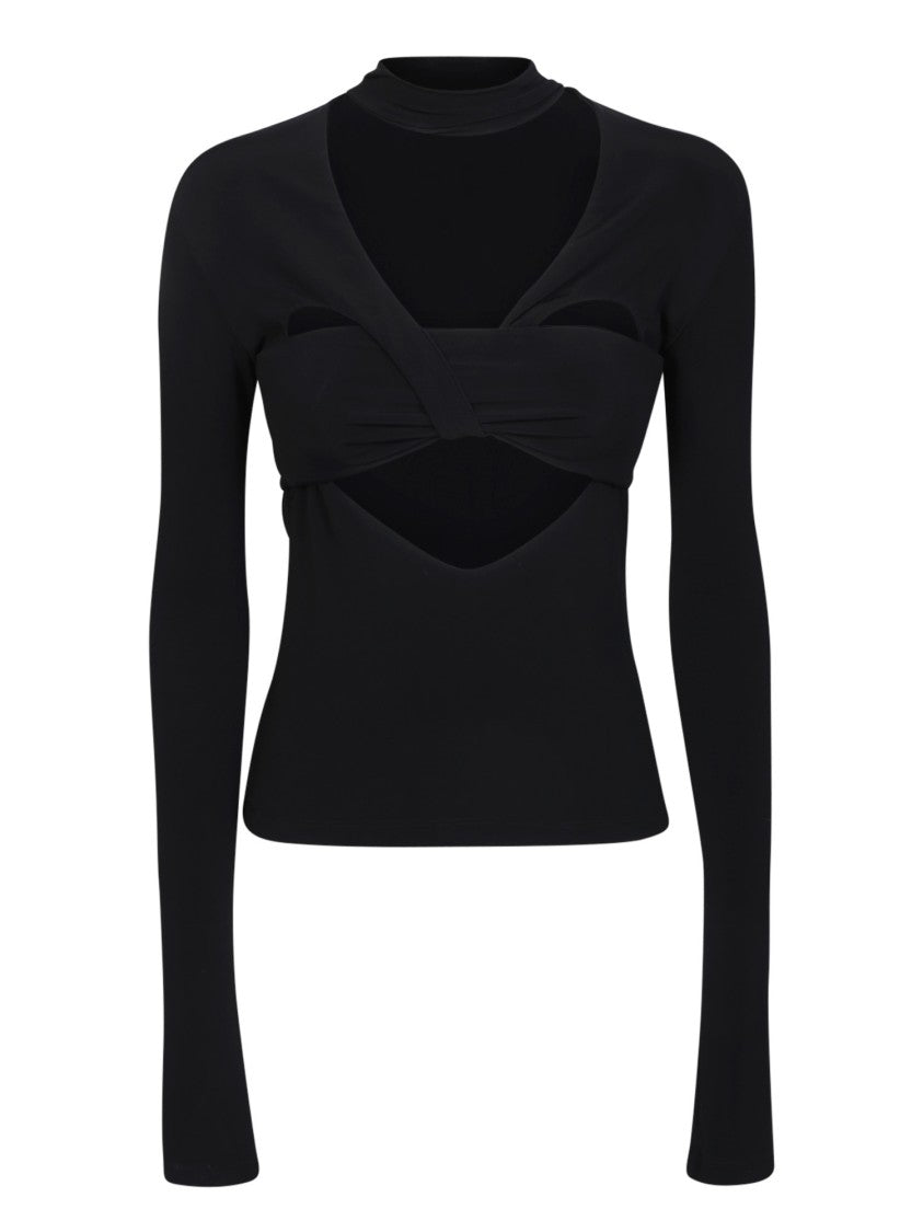 Ambush Black Heart-Shaped Neck Sweaters