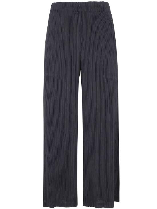 Issey Miyake Straight-Leg Pleated Pants With Elastic Waistband