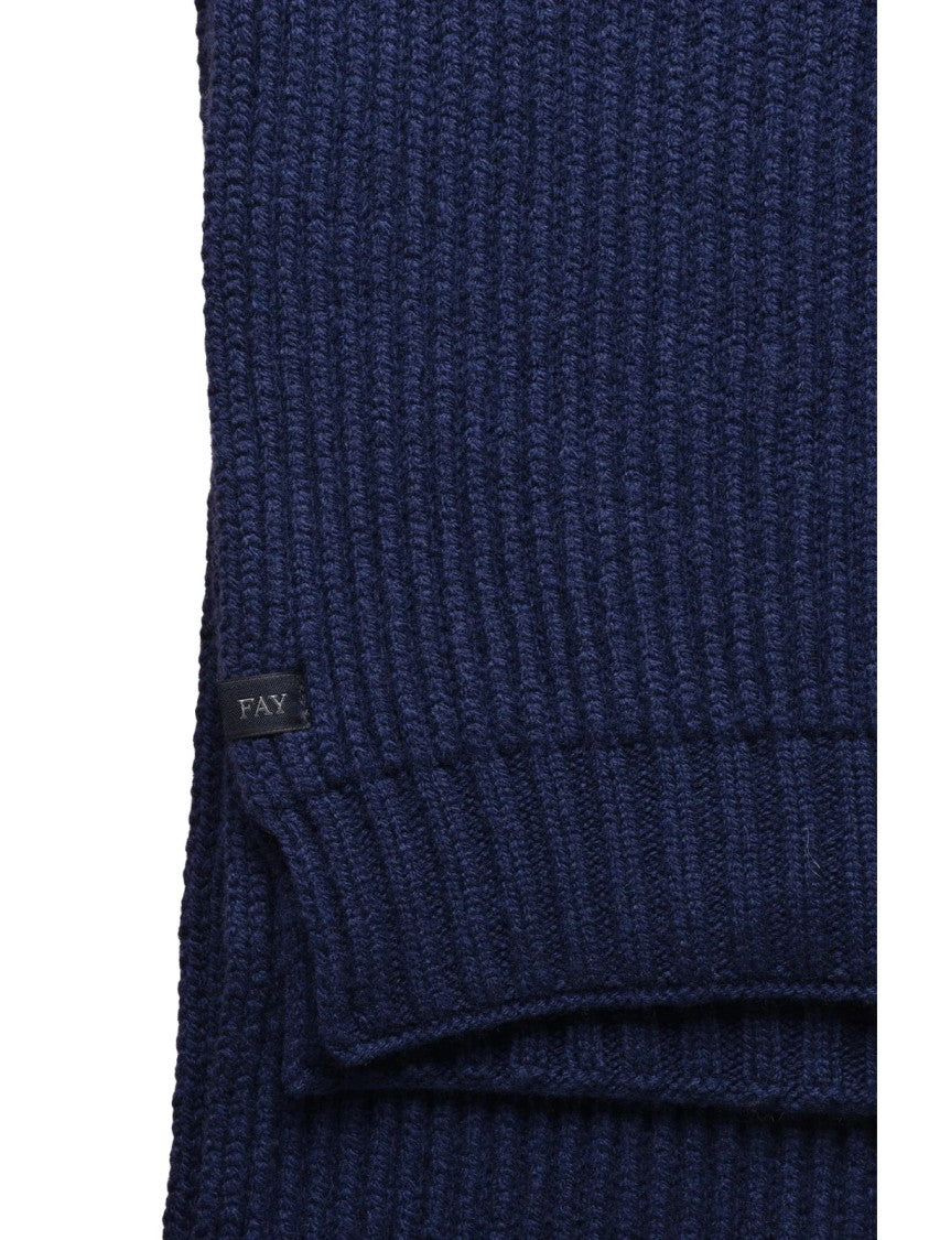 Fay Blue Virgin Wool Scarf