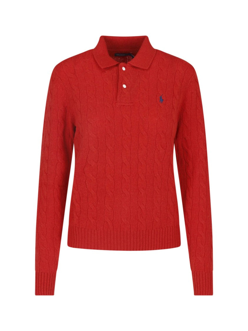 Polo Ralph Lauren Cable Knit Polo Collar Knit Sweater