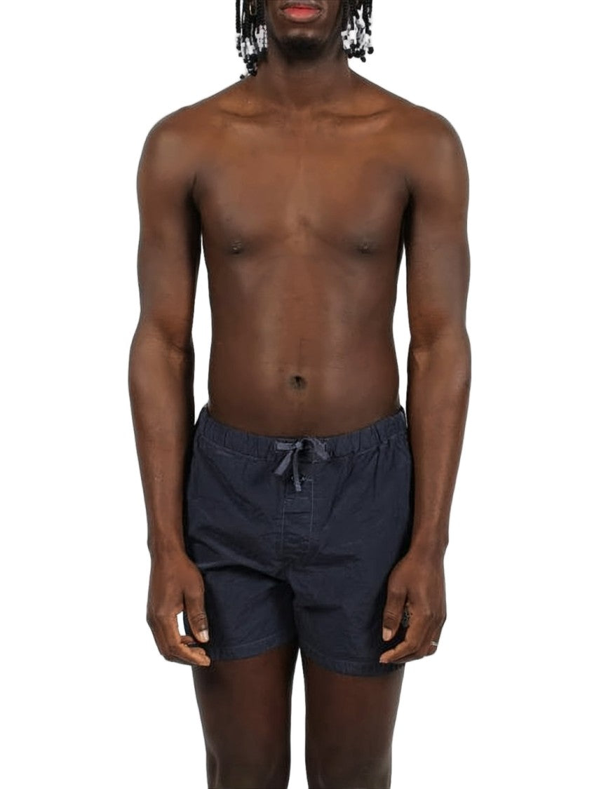 Stone Island Textured Fabric Swim Shorts With Button