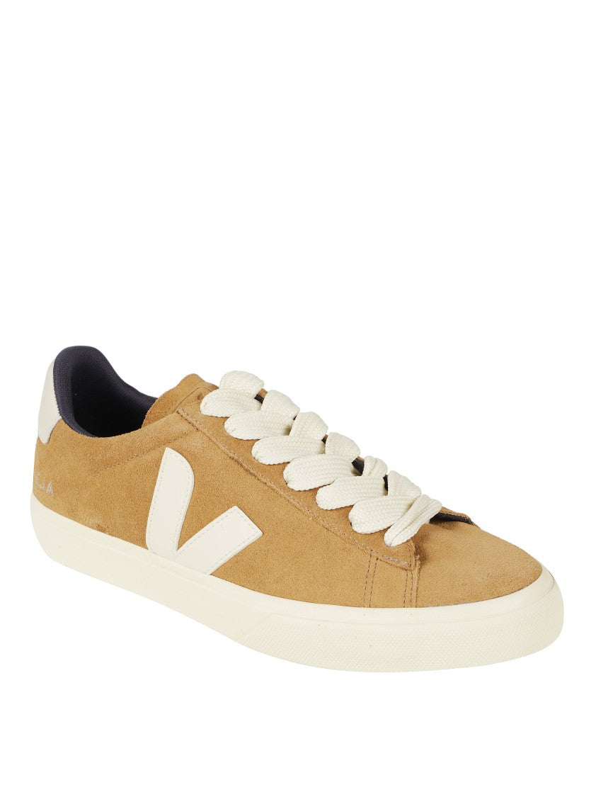 Veja Brown Suede Low-Top Sneakers With Contrasting Logo