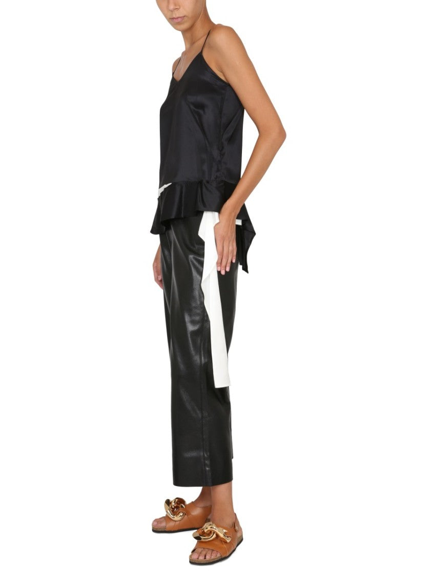 J. W. Anderson Satin-Finish Sweetheart Neckline Top