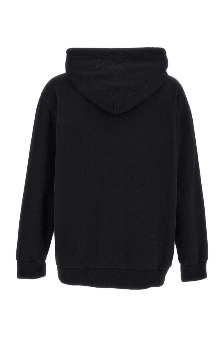 Mm6 By Maison Margiela Black Oversized Hoodie With Logo Print