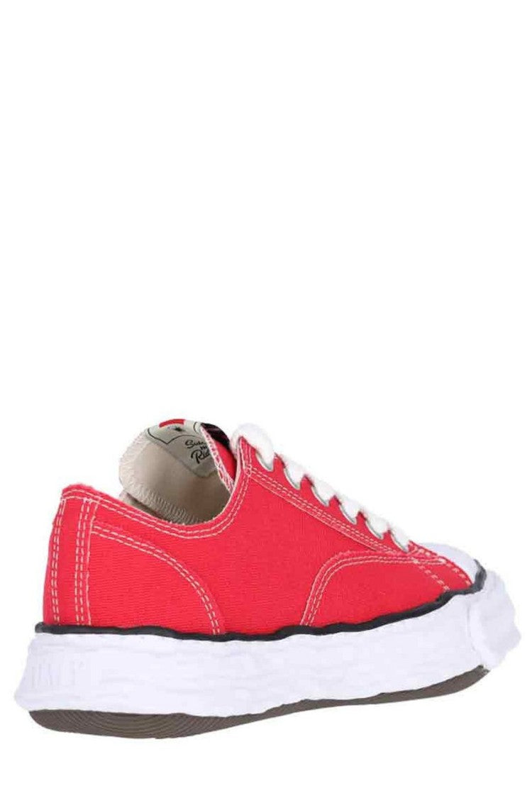 Maison Mihara Yasuhiro Vibrant Red Low-Top Sneakers With Minimalistic Detailing
