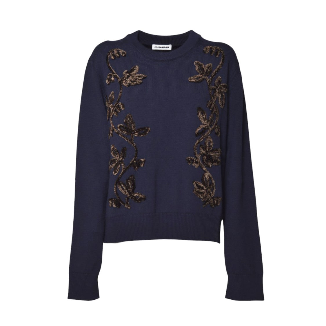 Jil Sander Ls Cn Jumper W/Flower Embroidery Detail