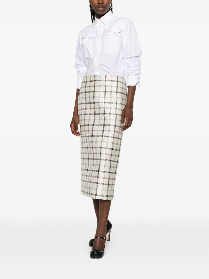 Moschino White Bow Detail Point Collar Top