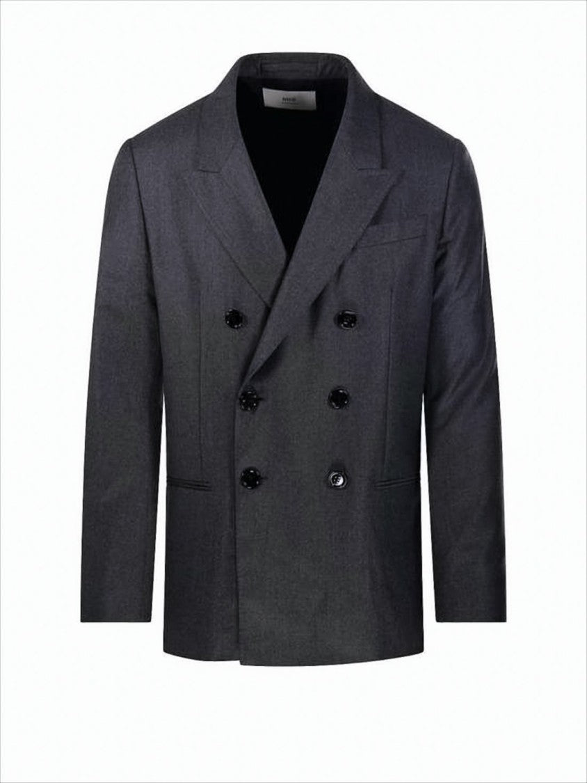 Ami Paris Double-Breasted Blazer With Structured Silhouette