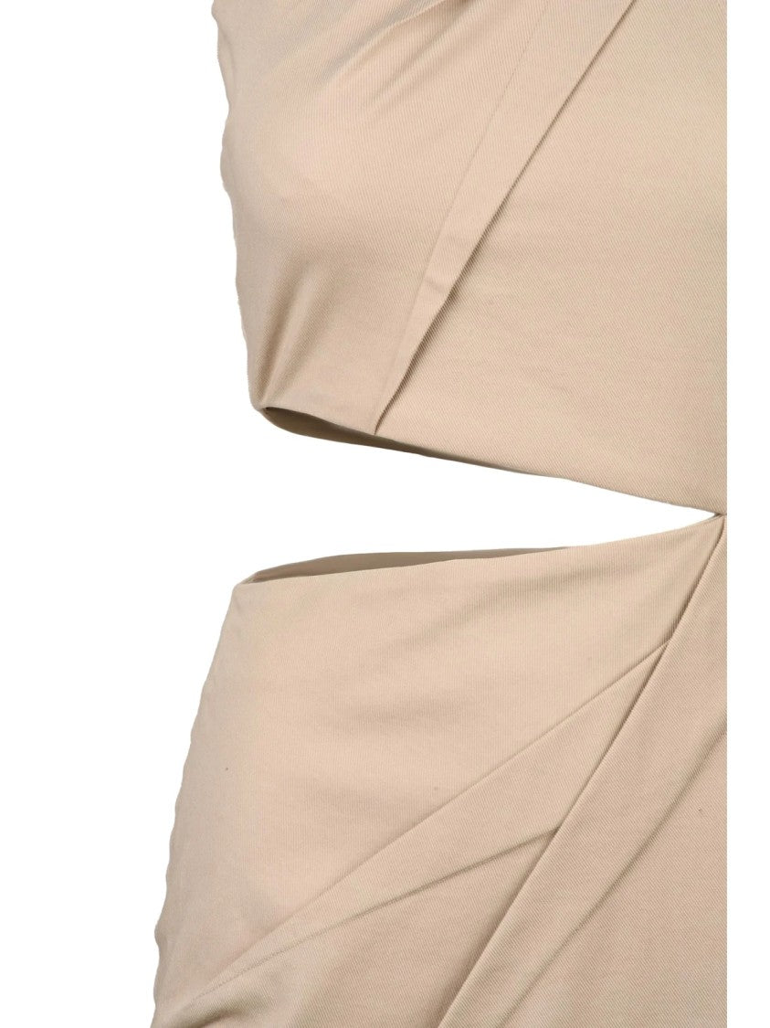 Max Mara Midi One-Shoulder Stretch Dress With Asymmetrical Cutout