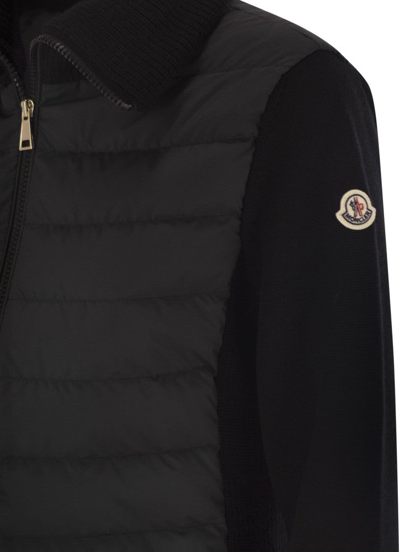 Moncler Padded Wool Cardigan With Zip