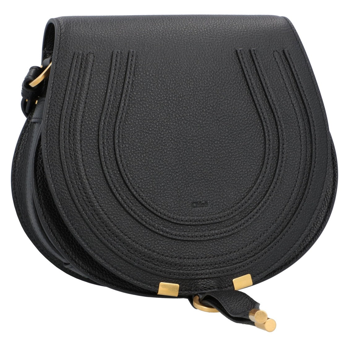 Chloé Marcie Saddle Bag In Grained Leather