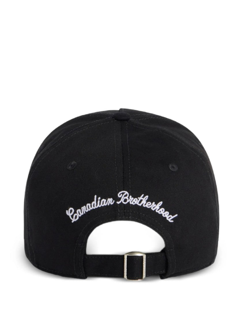 Dsquared2 Black Baseball Cap Adjustable Metal Strap
