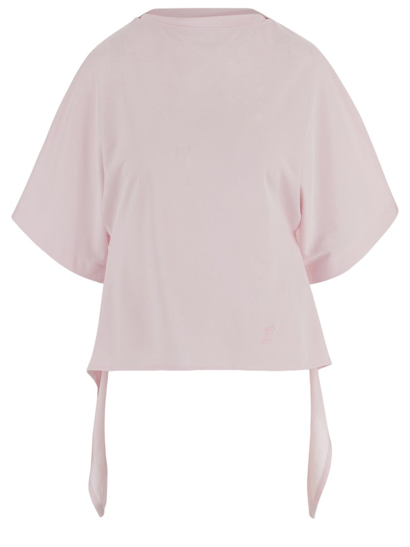 Jacquemus Oversized Pink Nylon T-Shirt With Open Back