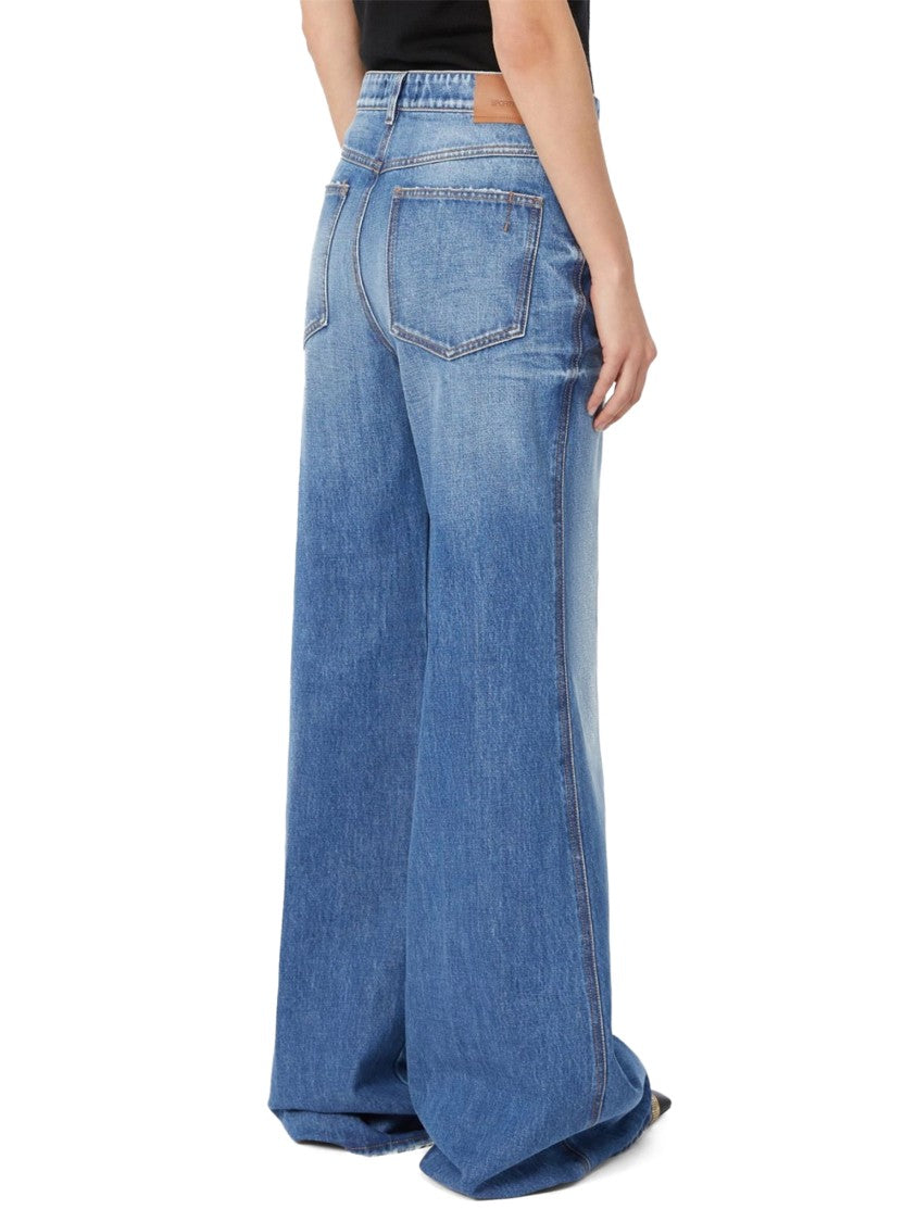 Sportmax High-Waisted Wide-Leg Denim Jeans With Classic Five-Pocket Design