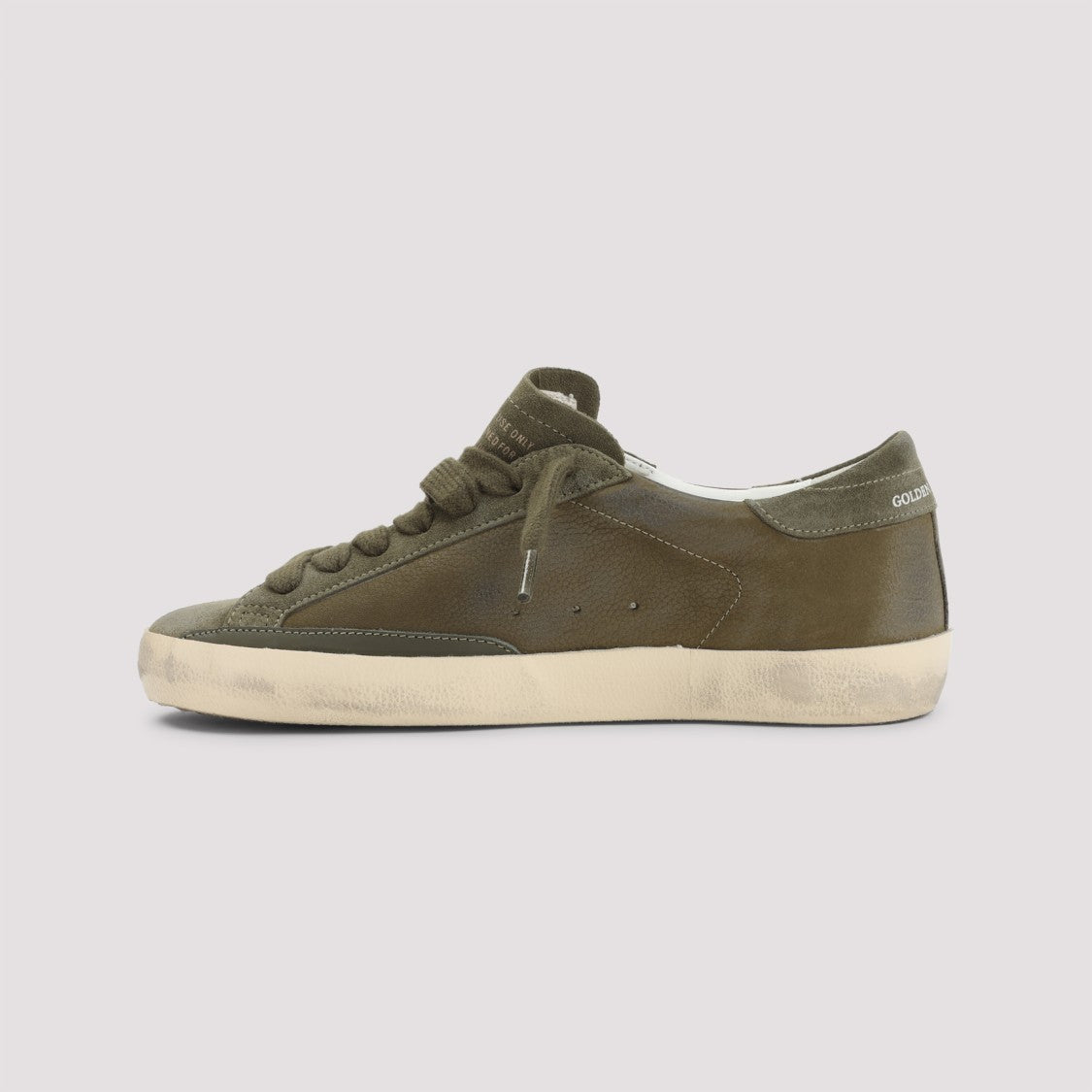 Golden Goose Worn-In Olive Green Low-Top Sneakers