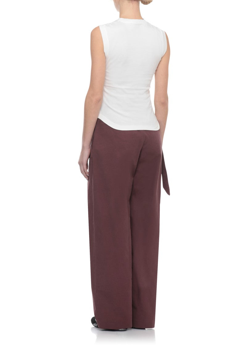 The Attico Ivory Reese Embroidered Cotton Tank Top