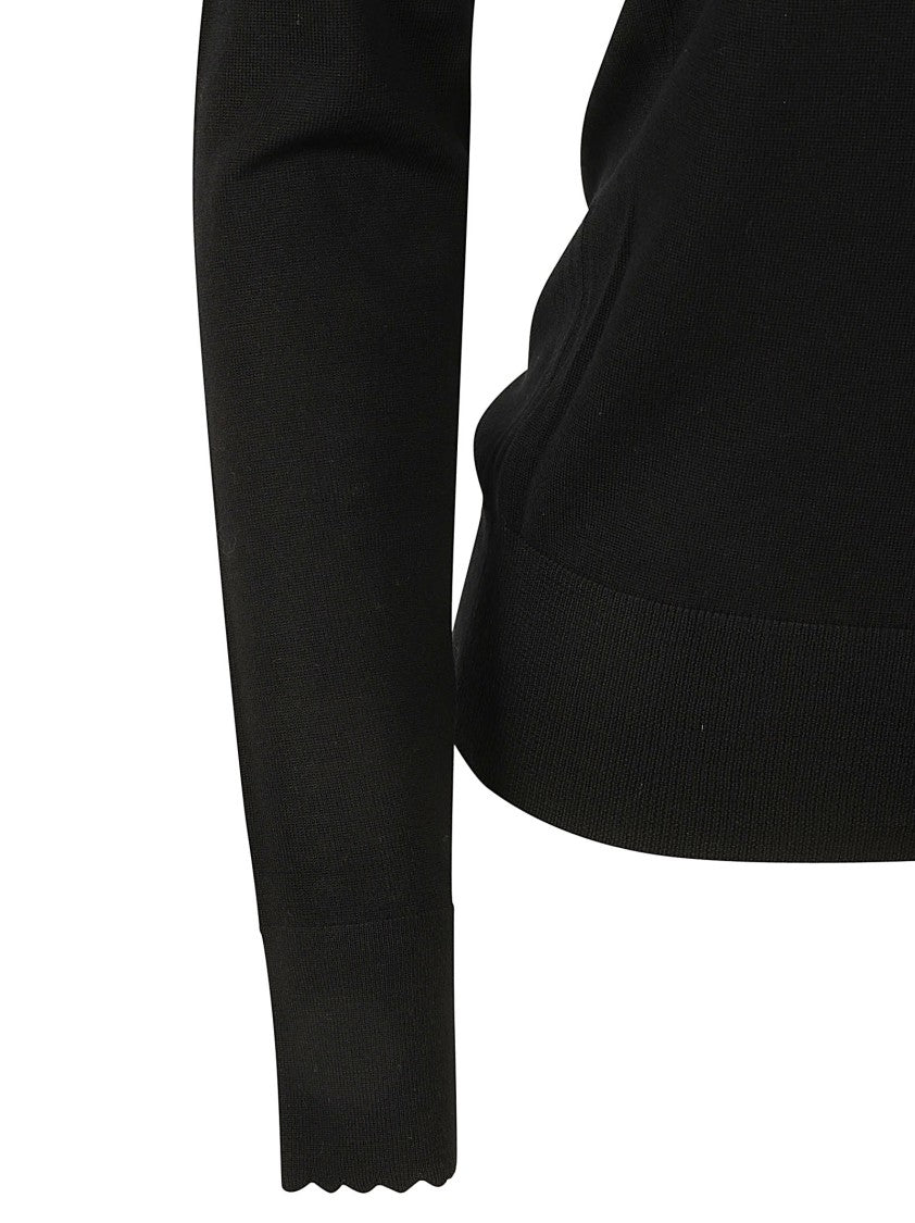 Chloé High Neck Fitted Black Wool Sweater