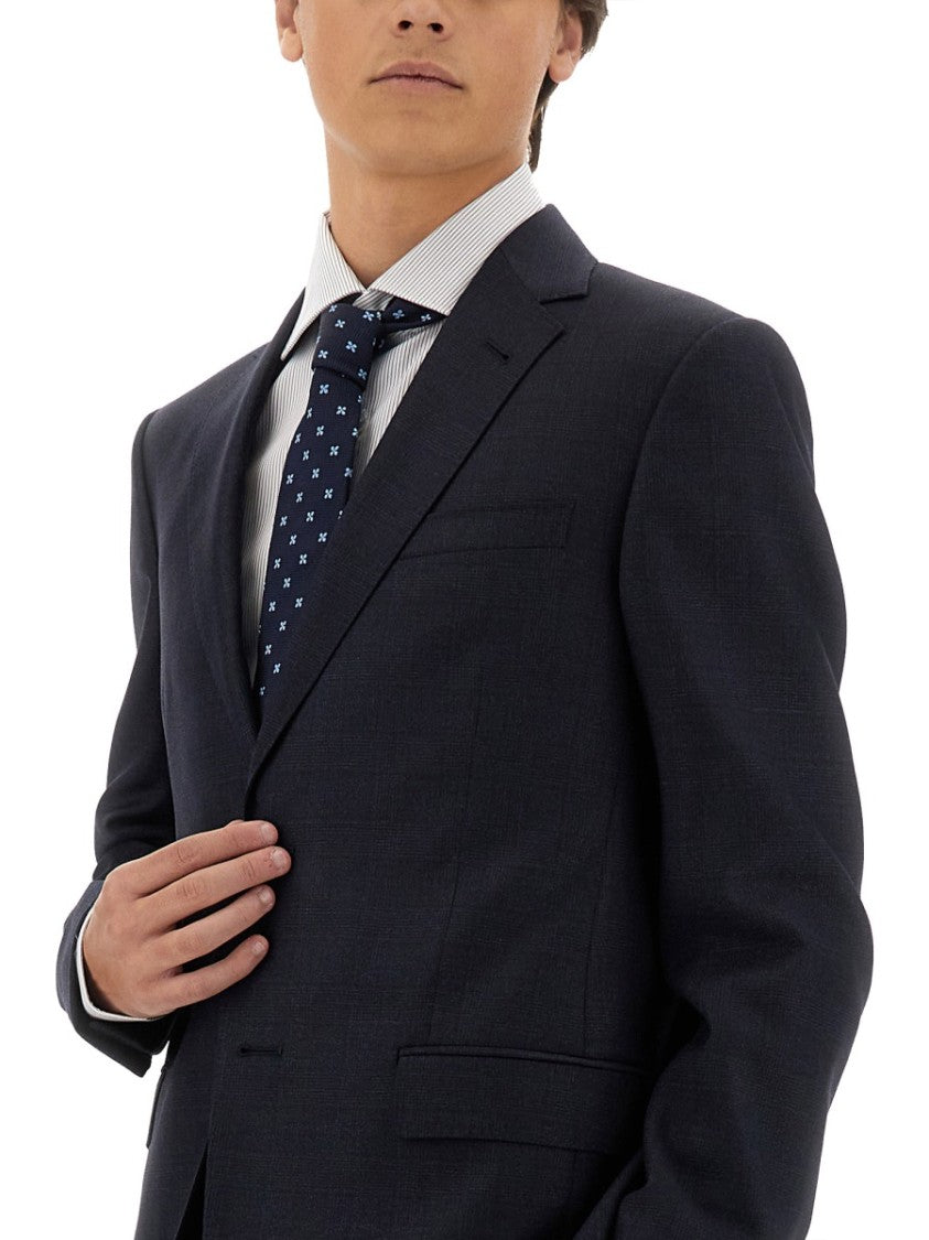 Zegna Single-Breasted Black Wool Suit With Notch Lapel