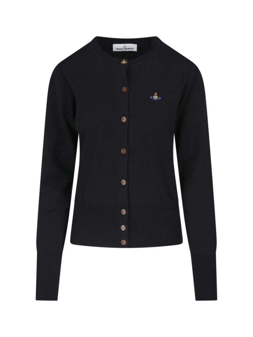 Vivienne Westwood Classic Black Cardigan Sweater With Button-Down Front