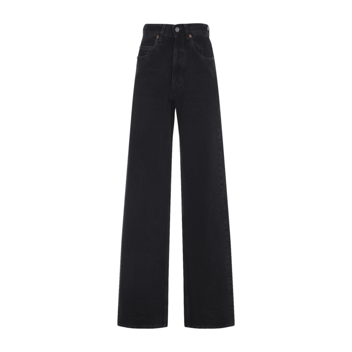 Saint Laurent Black Wash High-Waisted Wide-Leg Jeans