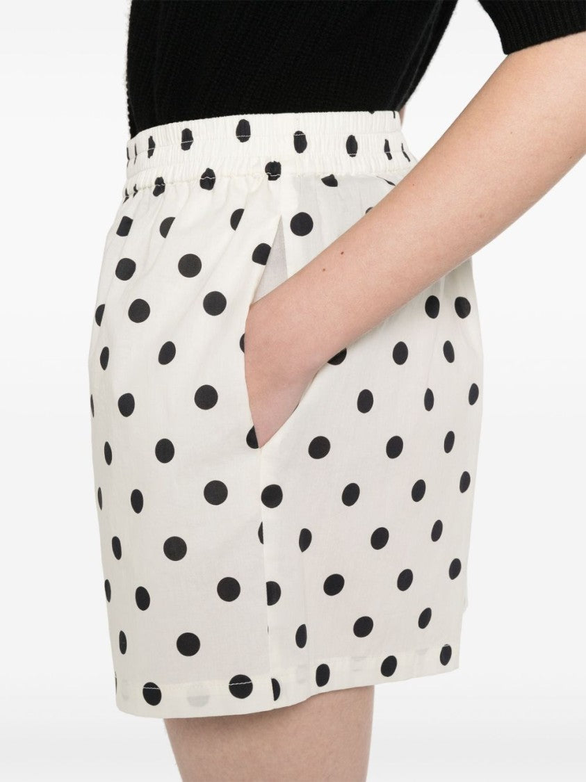 Moschino Polka Dot White Cotton Shorts