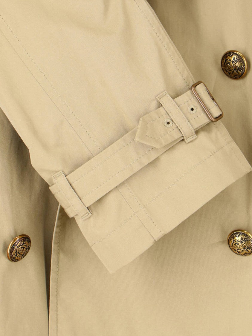 Burberry Beige Belgravia Double-Breasted Cotton Trench Coat