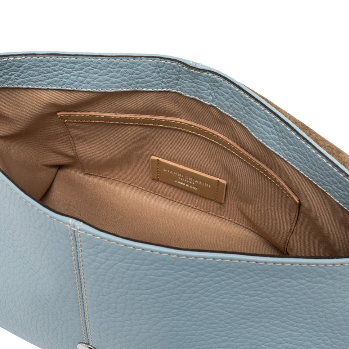 Gianni Chiarini Alessandra Shoulder Bag In Light Blue Leather