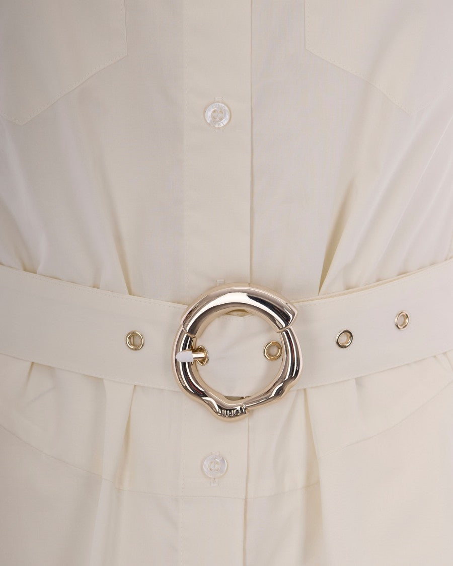Liu Jo Structured Poplin Shirt Dress With Adjustable Belt