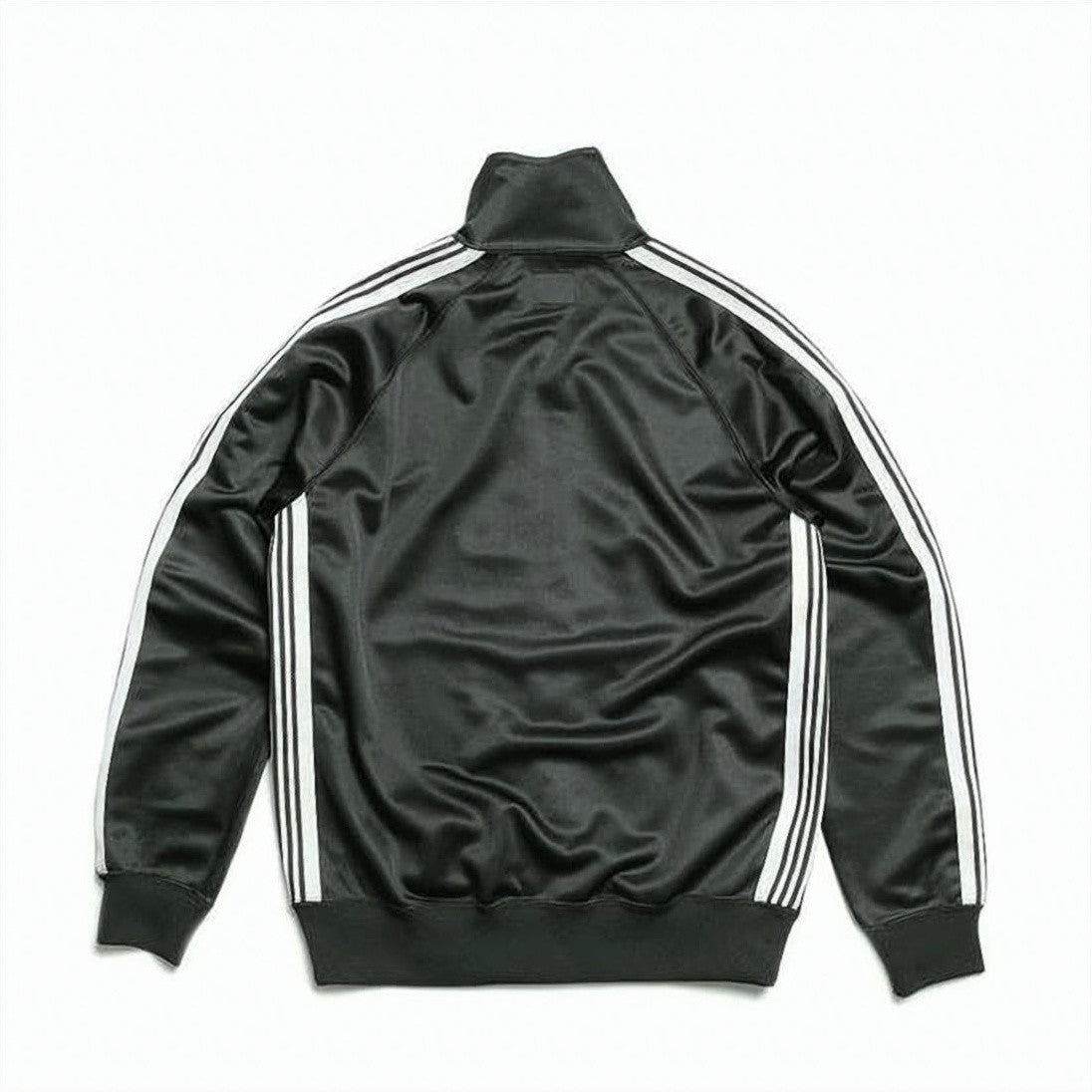 Needles Sleek Black Polyester Track Jacket With Triple Stripes And Embroidered Logo