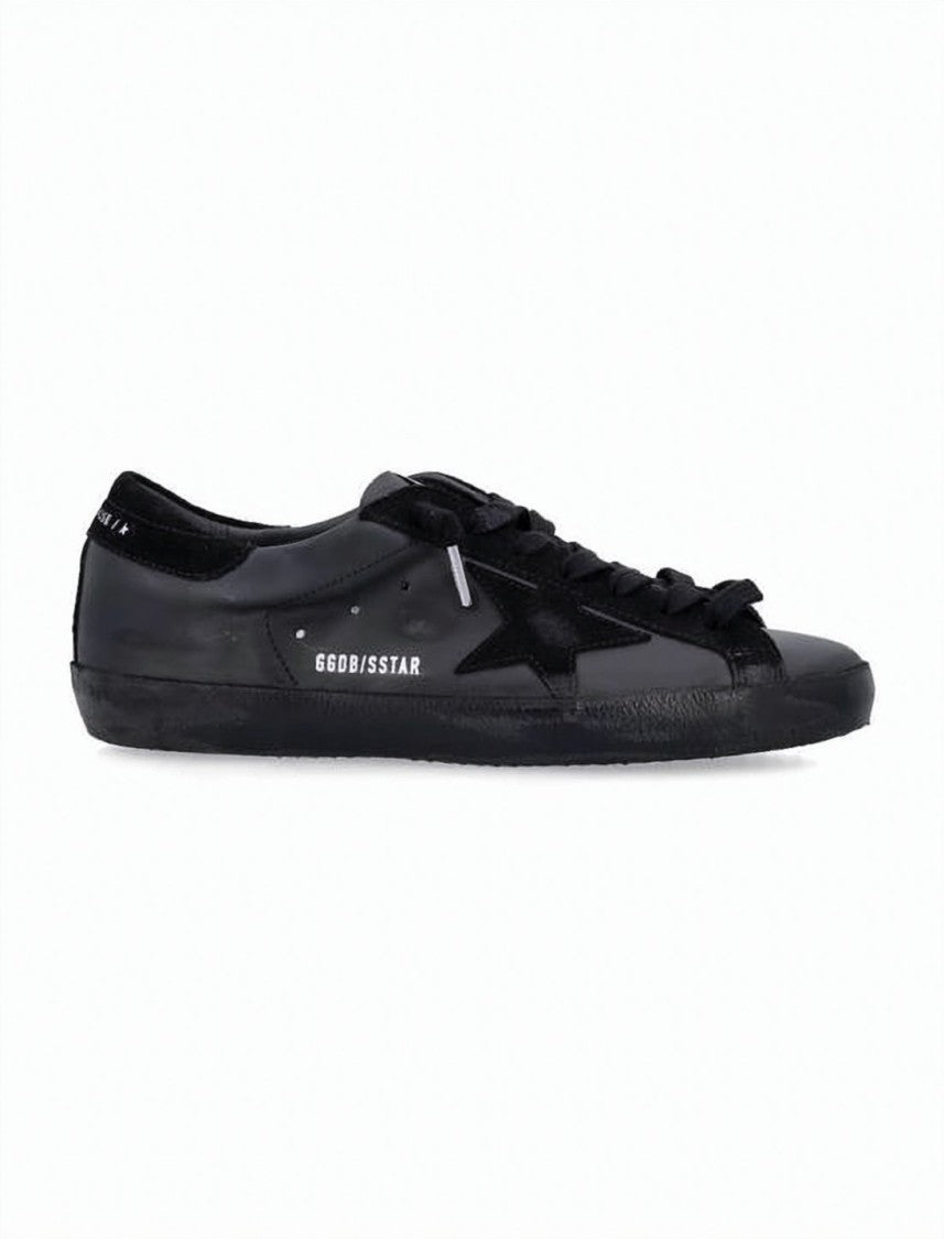 Golden Goose Low-Top Black Leather Sneakers With Subtle Star Detail