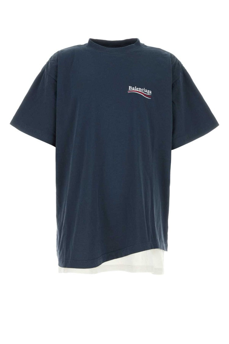 Balenciaga Blue Cotton Oversize T-Shirt