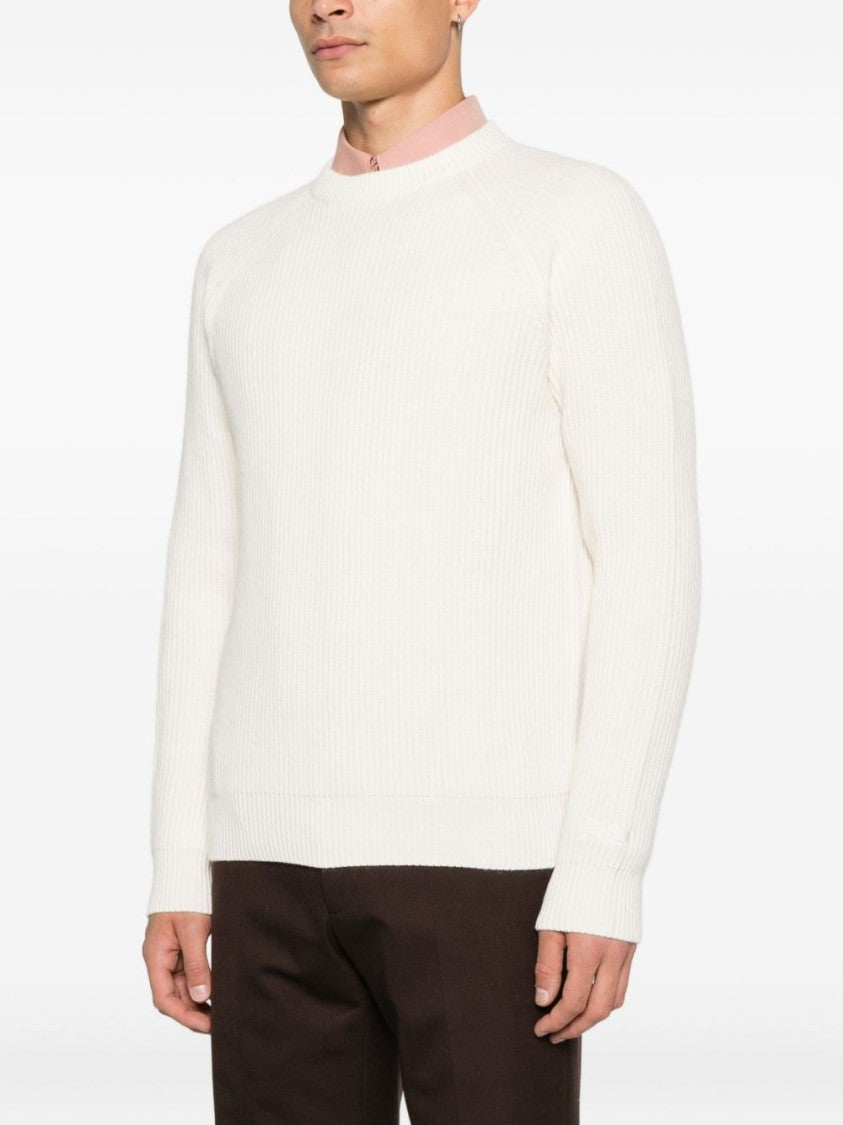 Mc2 Saint Barth Classic Crewneck Sweater With Ribbed Cuffs