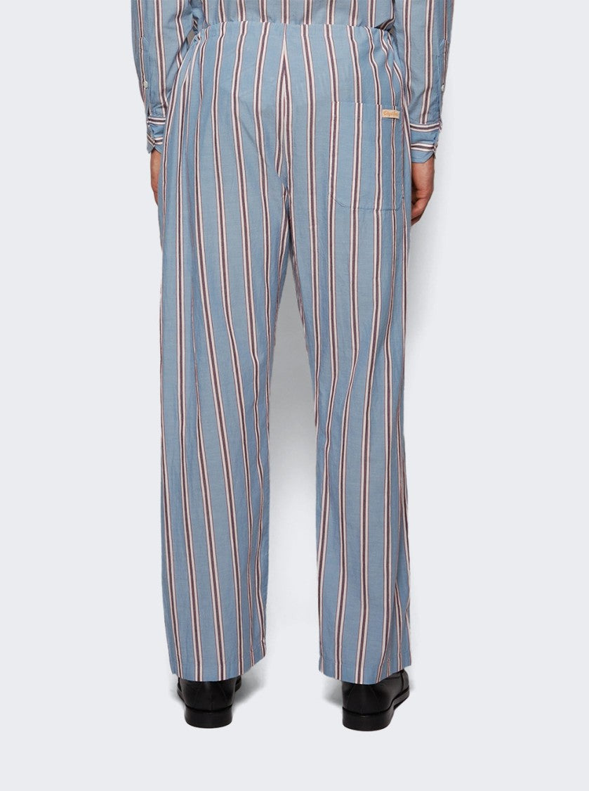 Bode Regatta Stripe Pajama Pants Blue