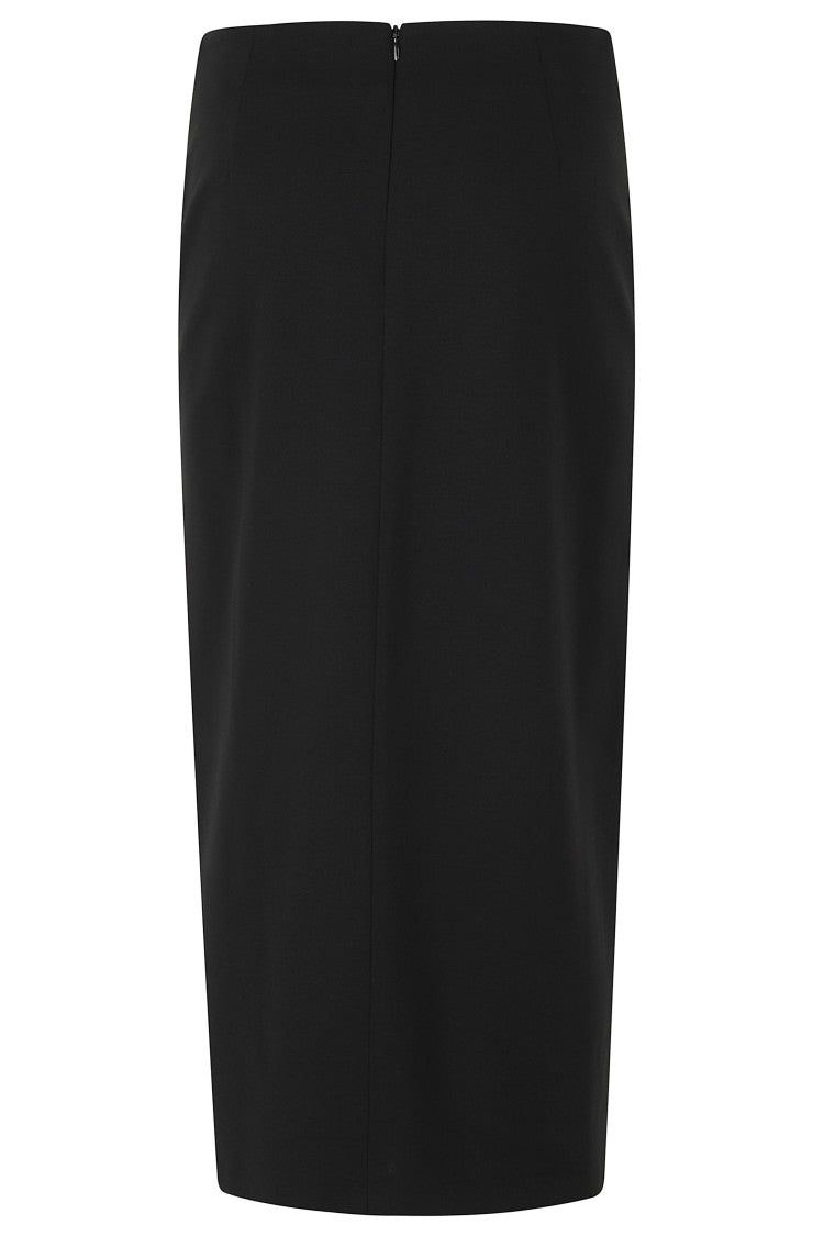 Semi Couture Black Topaz Viscose-Blend Midi Skirt