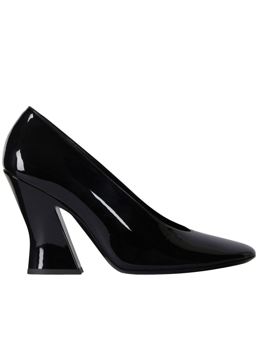 Givenchy Sculpted Black Patent Leather Block Pumps