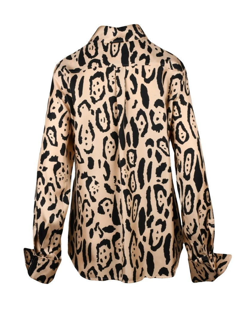 Sportmax Fluid Silk Shirt With Abstract Animal Pattern