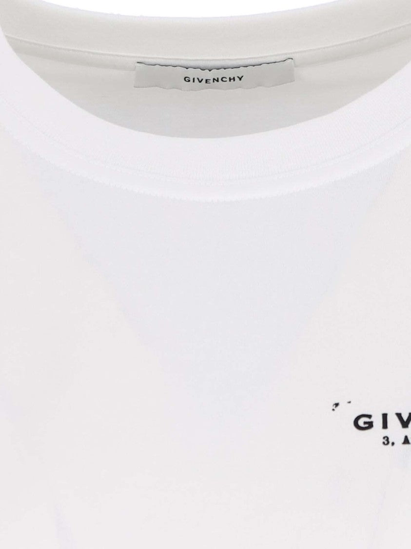 Givenchy White Contrast Logo T-Shirt With Round Neckline