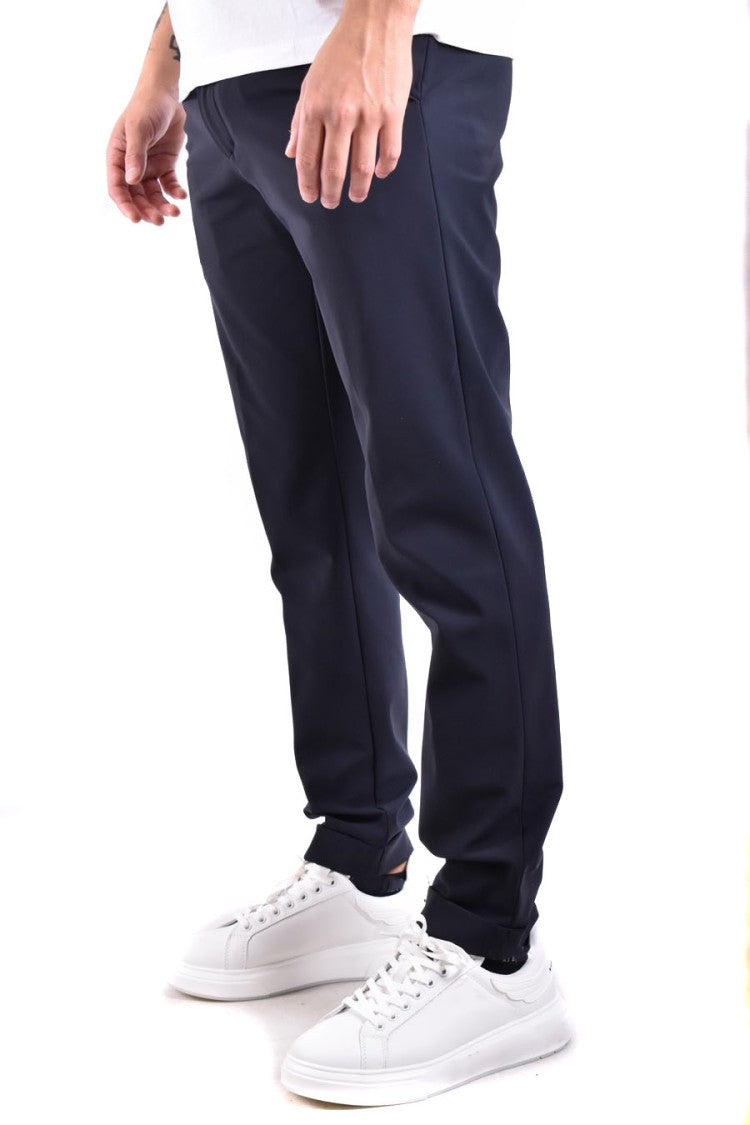 Rrd Tailored Blue Trousers With Classic Waistband And Smooth Finish